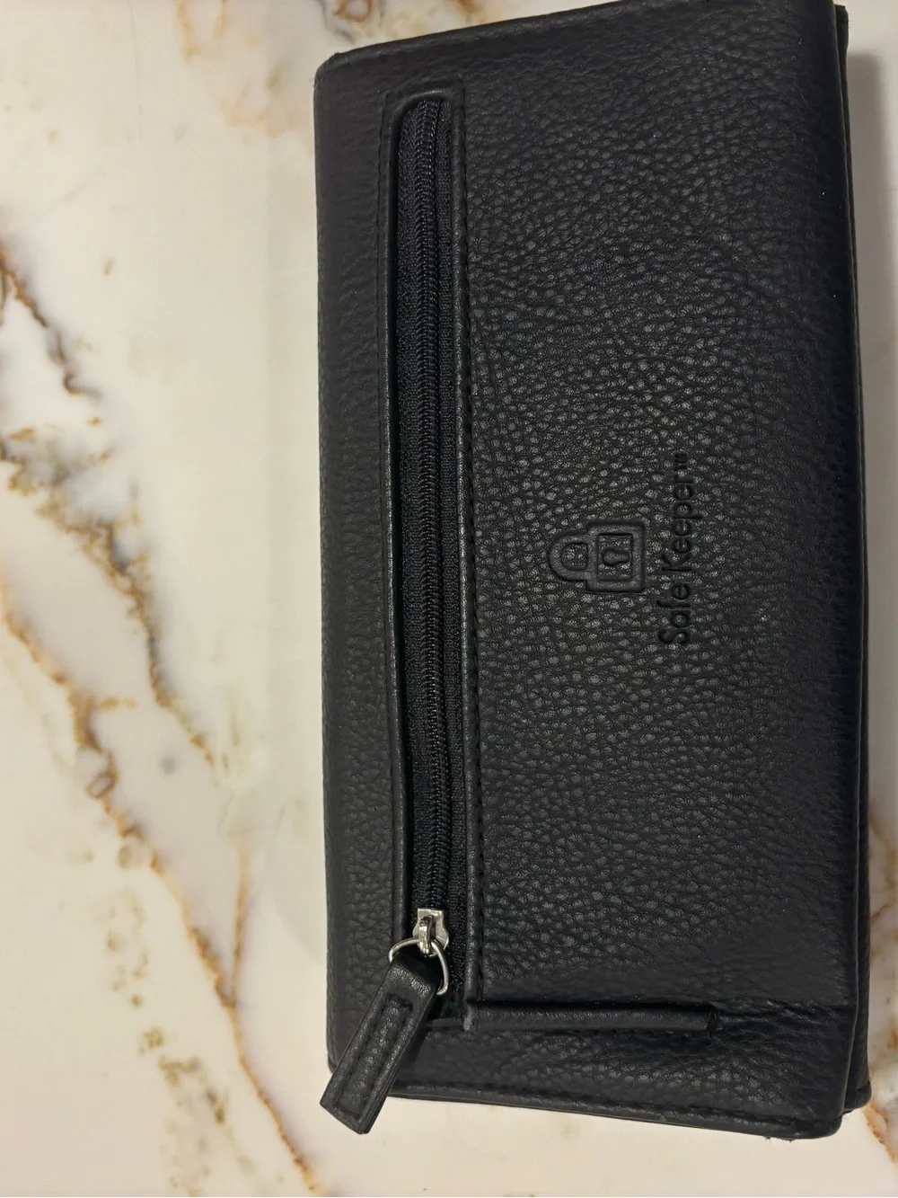 Black Leather Wallet - Women's